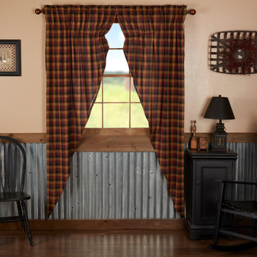 Heritage Farms Primitive Check Prairie Long Panel Set of 2 84x36x18 VHC Brands - The Fox Decor